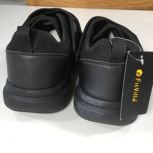 Fitville Marca Strap Diabetic Shoes Mens Size 14 W Wide Black main image 7